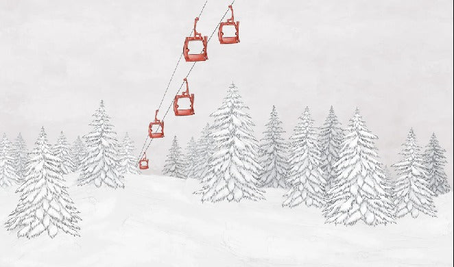 Red gondola mountain wallpaper