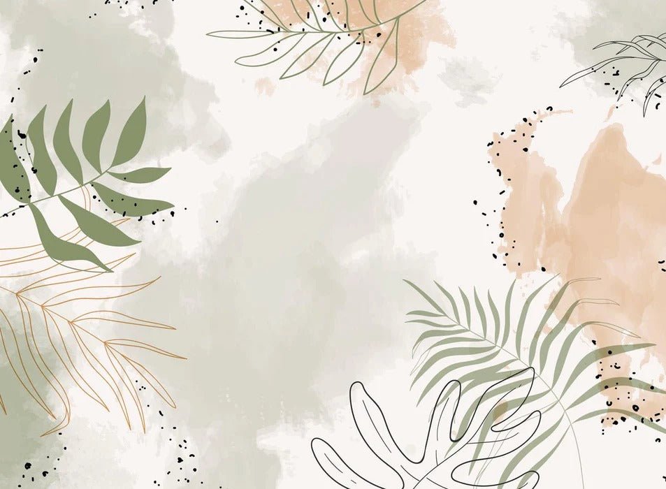 Panoramic vegetal watercolor wallpaper