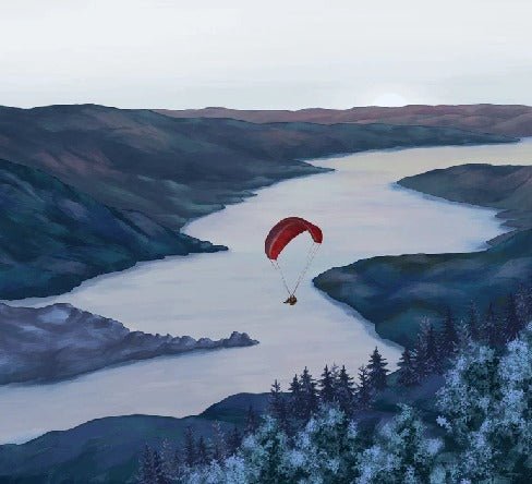 Col de la Forclaz blue red wallpaper