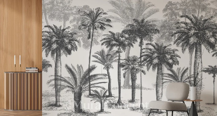 Jungle Black & White wallpaper