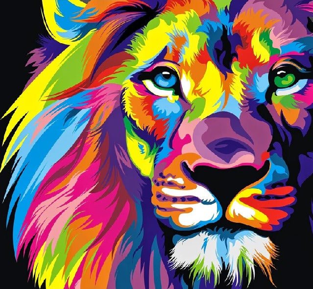 Papier peint panoramique lion color pop, XXL, tendance