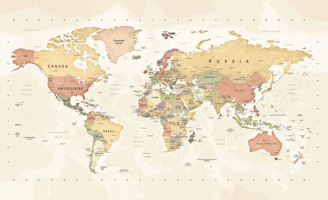 Panoramic world map exploration wallpaper