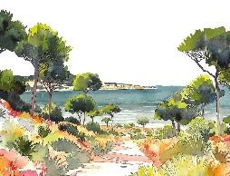 Panoramic summer air wallpaper