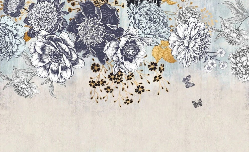 Retro floral wallpaper