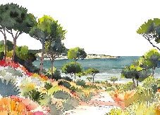 Panoramic summer air wallpaper