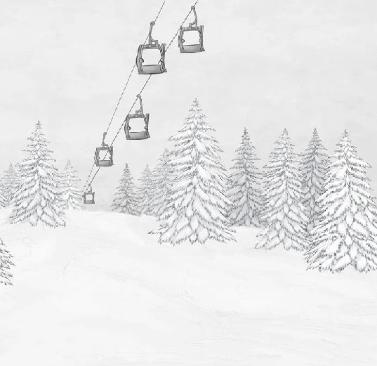 Black & white gondola mountain wallpaper