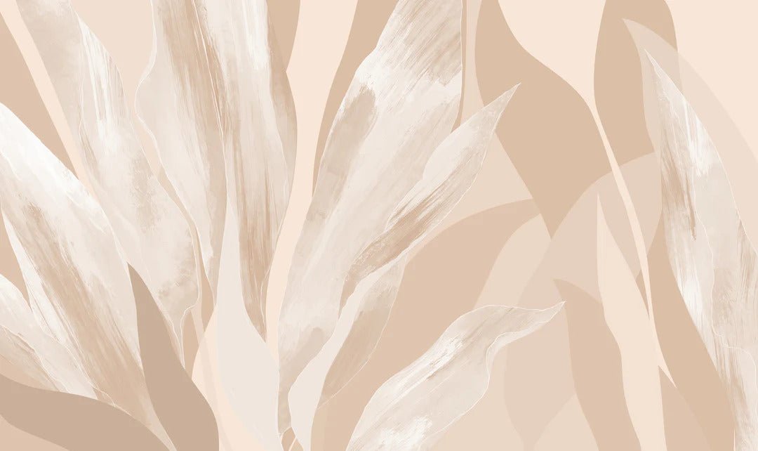 Papier peint étoffe florale beige, XXL, tendance