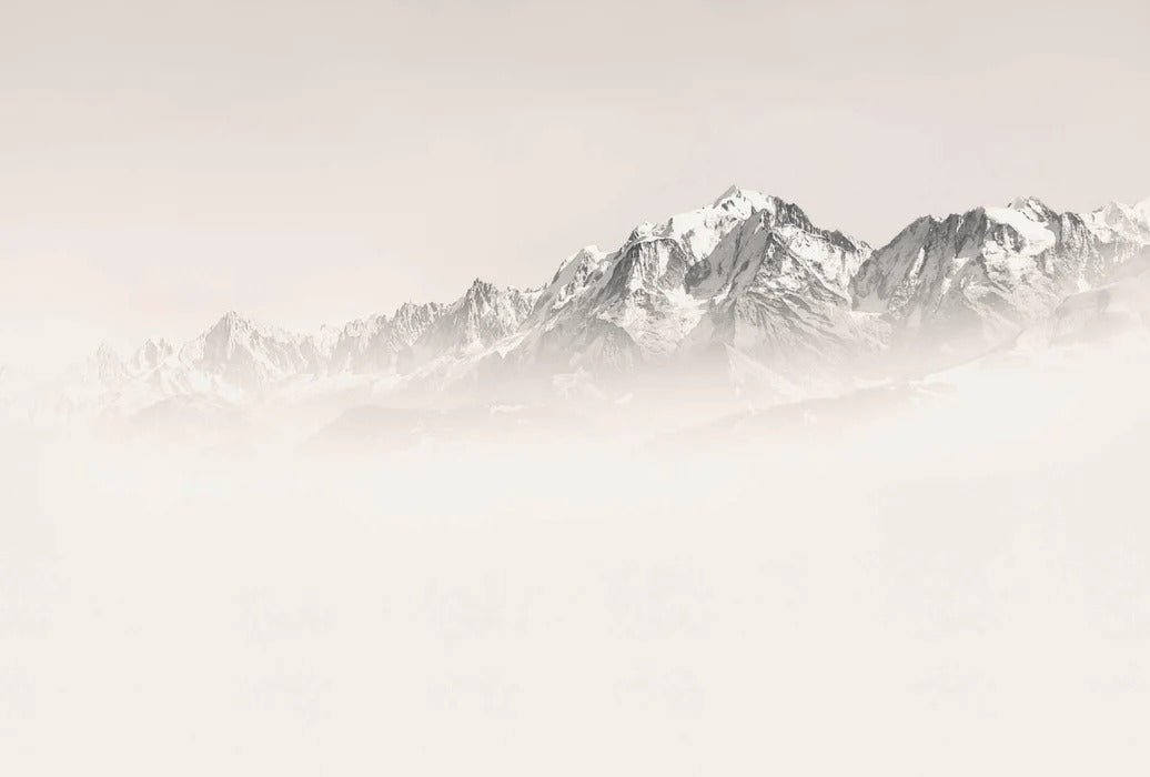 Mont Blanc in sepia mist wallpaper