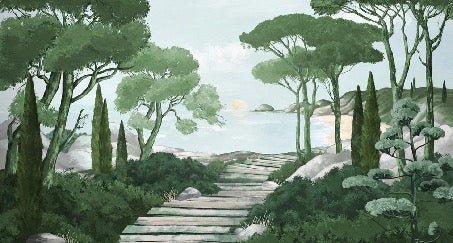 Stroll in the calanques wallpaper green