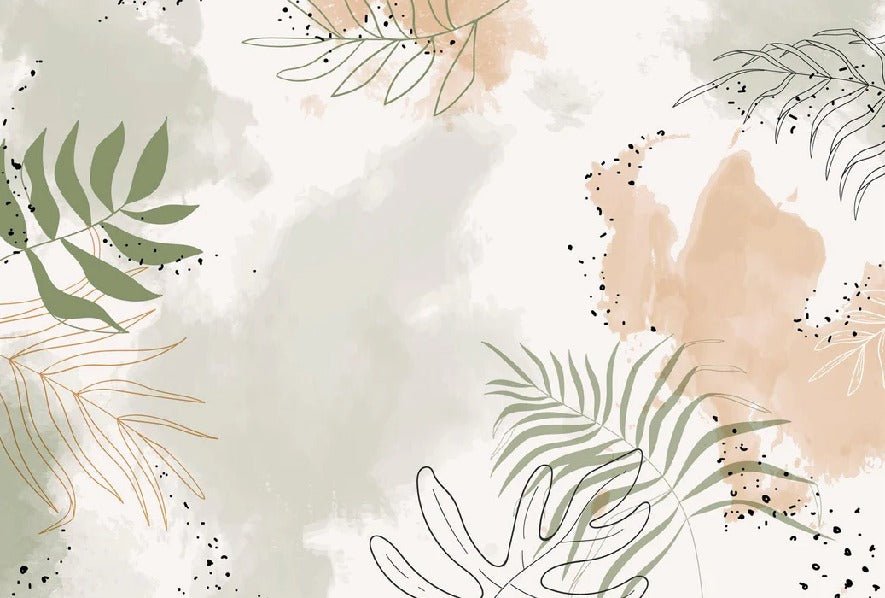 Panoramic vegetal watercolor wallpaper