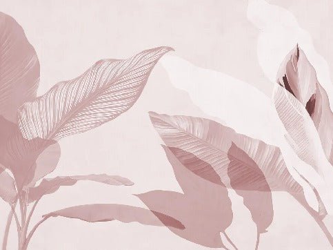 Modern burgundy foliage wallpaper