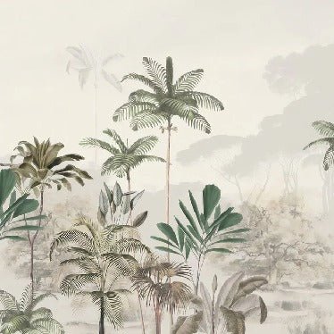 Green jungle eden panoramic wallpaper