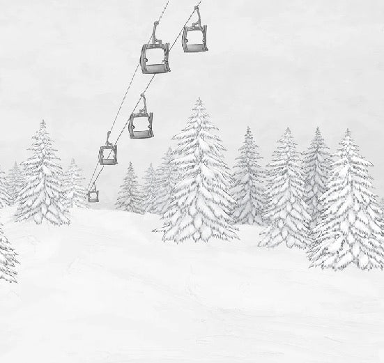 Black & white gondola mountain wallpaper