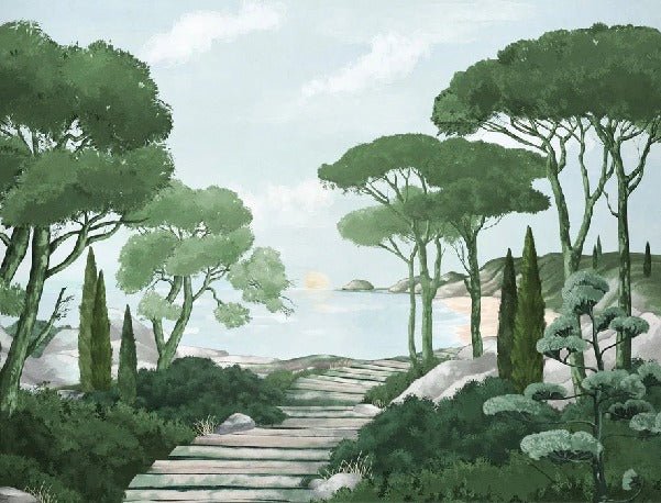 Stroll in the calanques wallpaper green