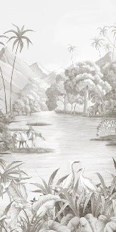 Papier peint panoramique jungle pittoresque, XXL, tendance