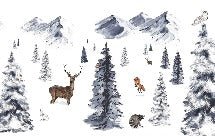 Children's wallpaper Animals in the snow
