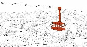 La Plagne red gondola lift wallpaper