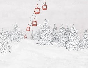 Red gondola mountain wallpaper