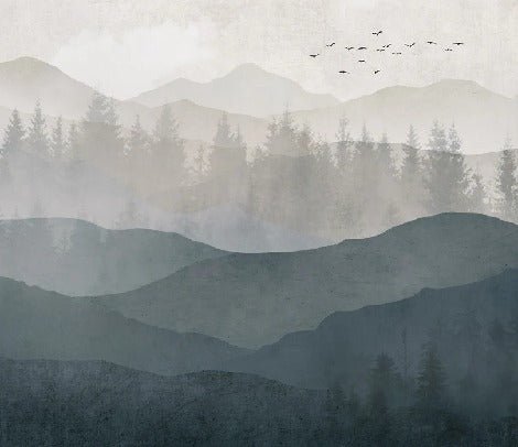 Black and white panorama nature wallpaper