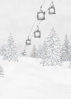 Black & white gondola mountain wallpaper