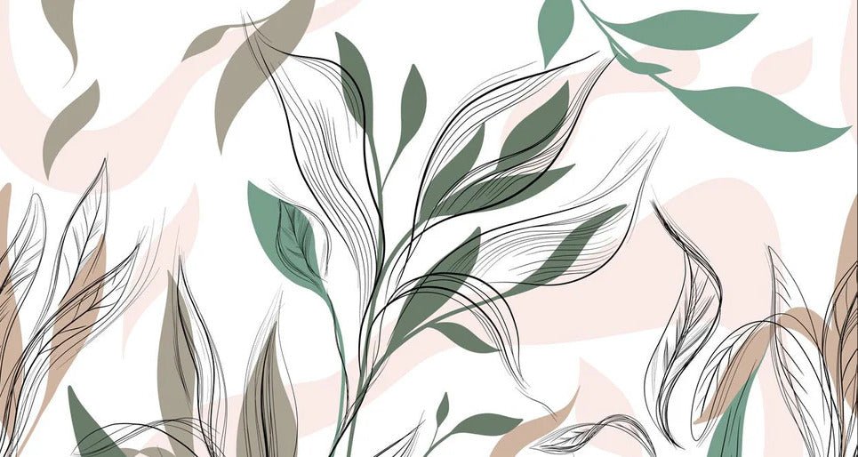 Graphic flower panoramic wallpaper