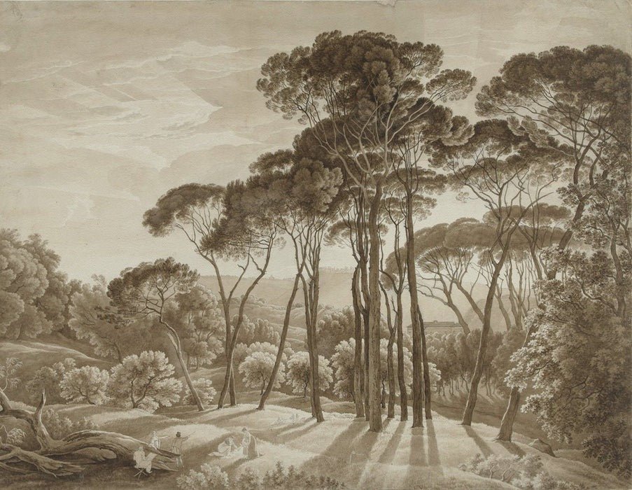 Panoramic amber Italian landscape wallpaper