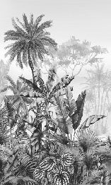 Tropical black and white wallpaper