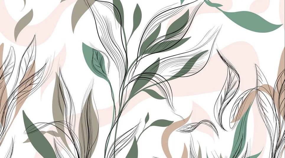 Graphic flower panoramic wallpaper