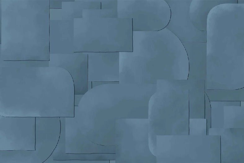 Blue panoramic cut-out wallpaper