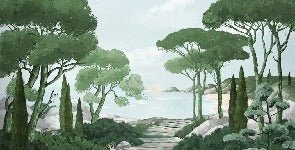 Stroll in the calanques wallpaper green