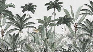 Panoramic jungle tree wallpaper