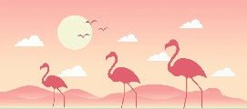 Tropical pink flamingo children's wallpaper