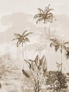 Panoramic jungle eden sepia wallpaper