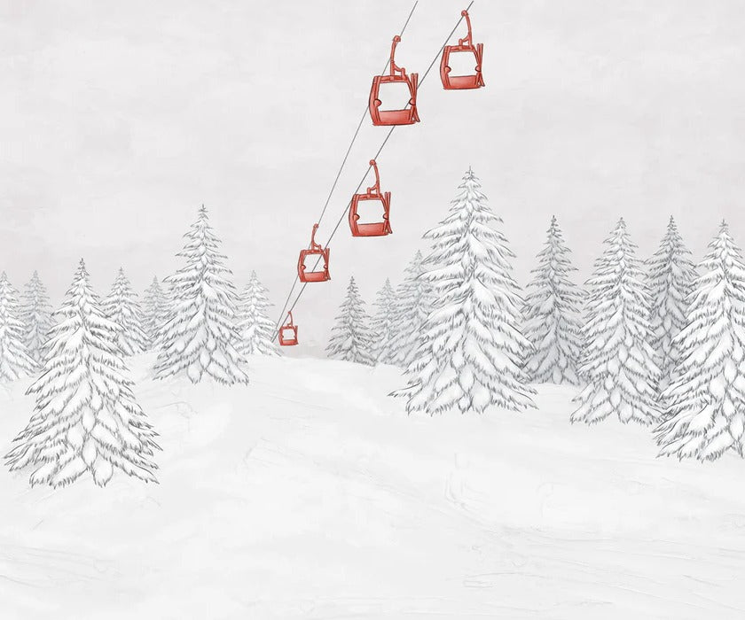 Red gondola mountain wallpaper