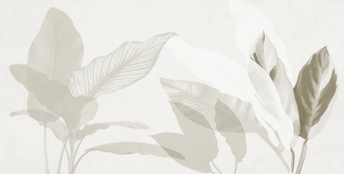 Modern sepia foliage wallpaper