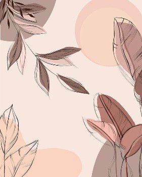 Graphic plant panoramic wallpaper