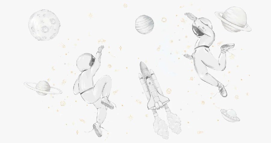 Wallpaper astronauts in space grey