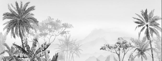 Tropical black and white wallpaper