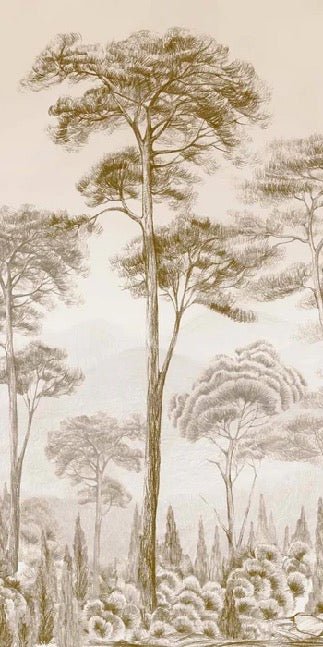 Sepia pinewood nature wallpaper