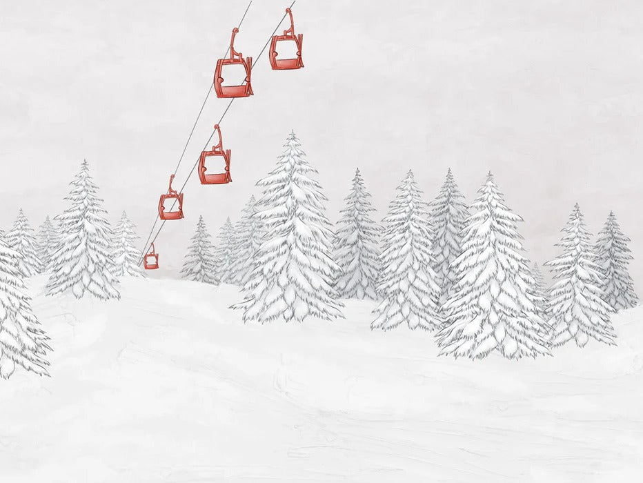 Red gondola mountain wallpaper