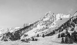 Panoramic alpine chalet wallpaper