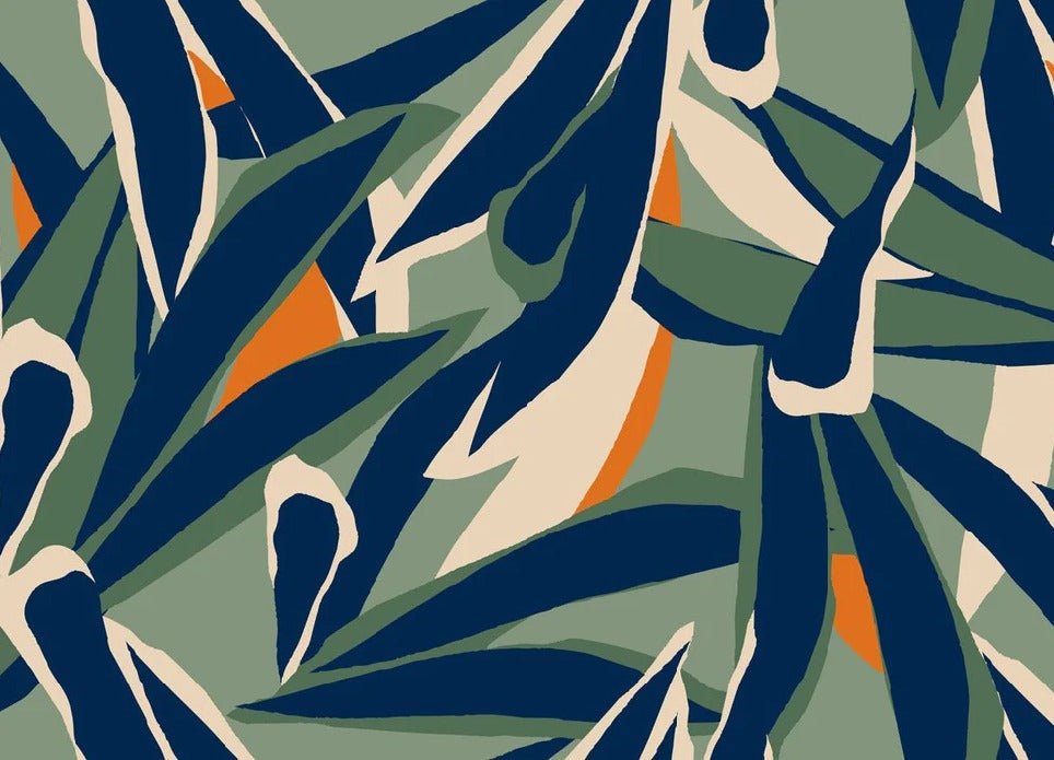 Panoramic plant sketch wallpaper