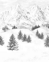 Papier peint montagne sommets de Chamonix, XXL, tendance
