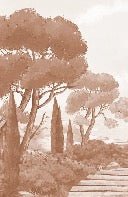 Terracotta coastal wallpaper