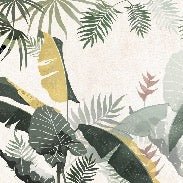 Yellow green custom bathroom wallpaper