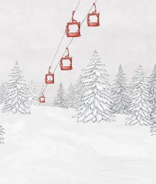 Red gondola mountain wallpaper