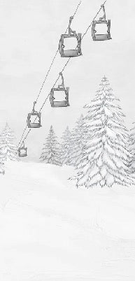 Black & white gondola mountain wallpaper
