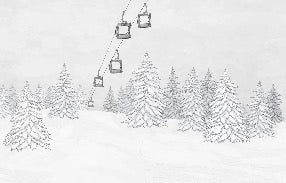 Black & white gondola mountain wallpaper
