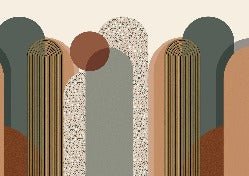 Art deco graphic office wallpaper