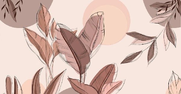 Graphic plant panorama wallpaper